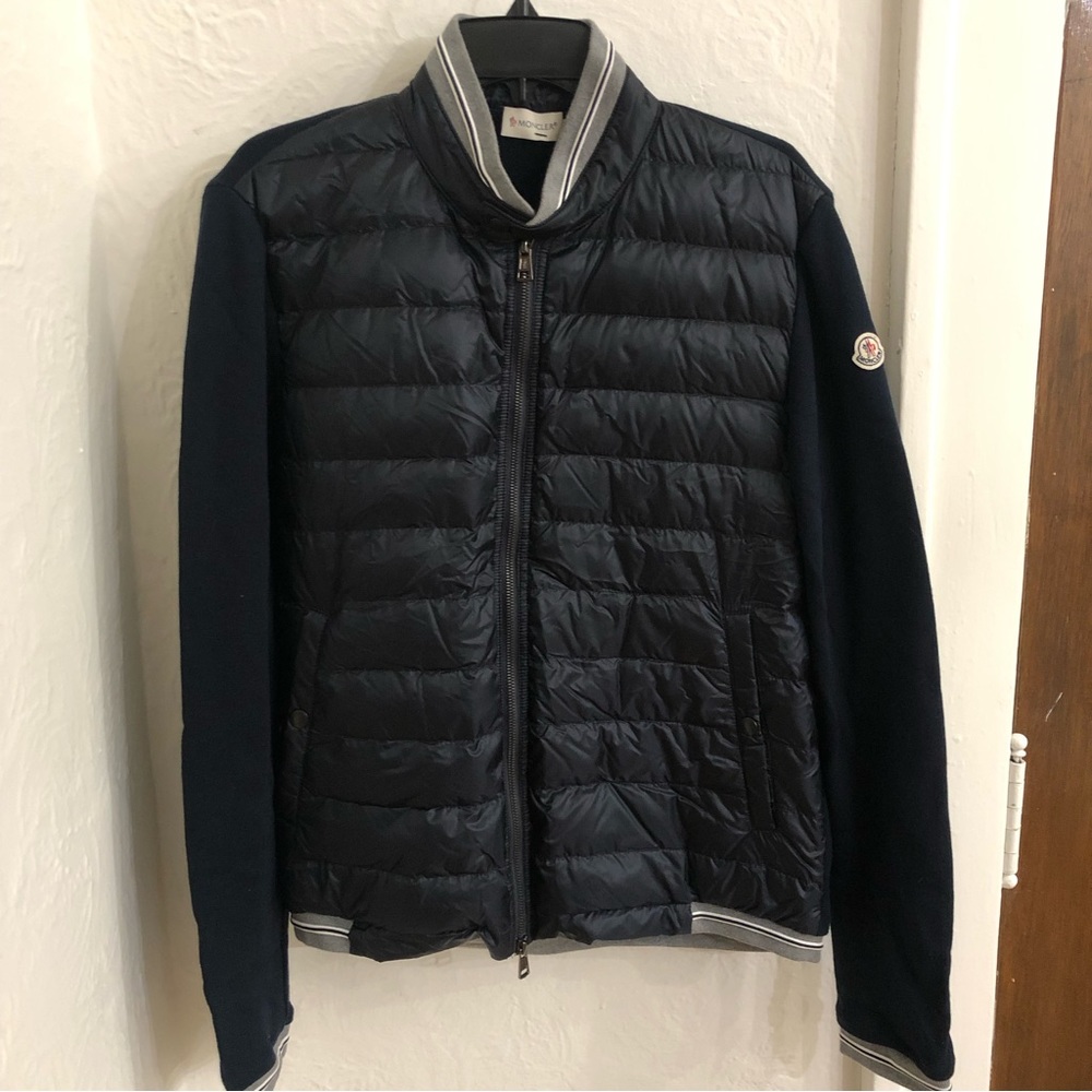 MONCLER Men's Knit-Sleeve Down Puffer Jacket Maglia Cardigan - XL